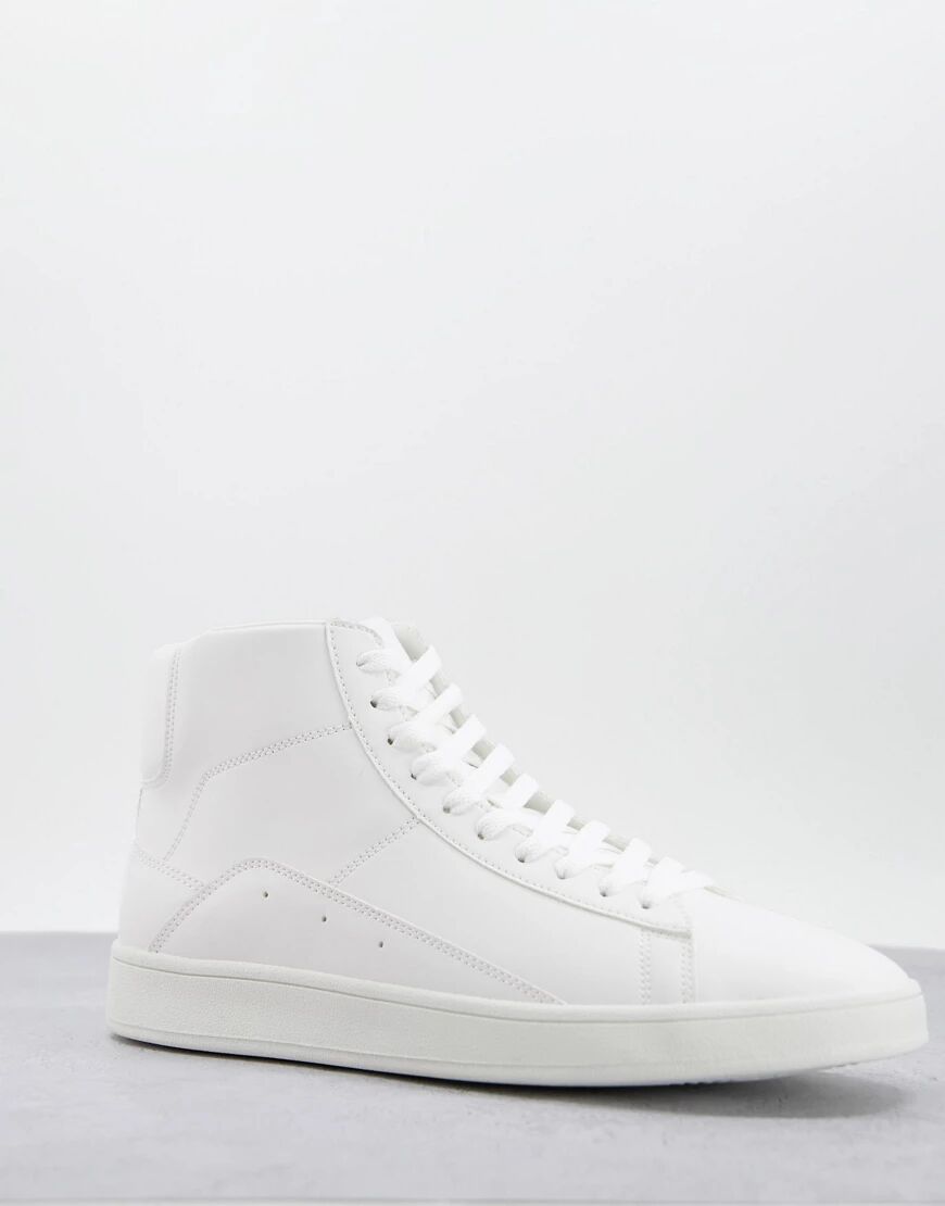 New Look high top trainer in white  White