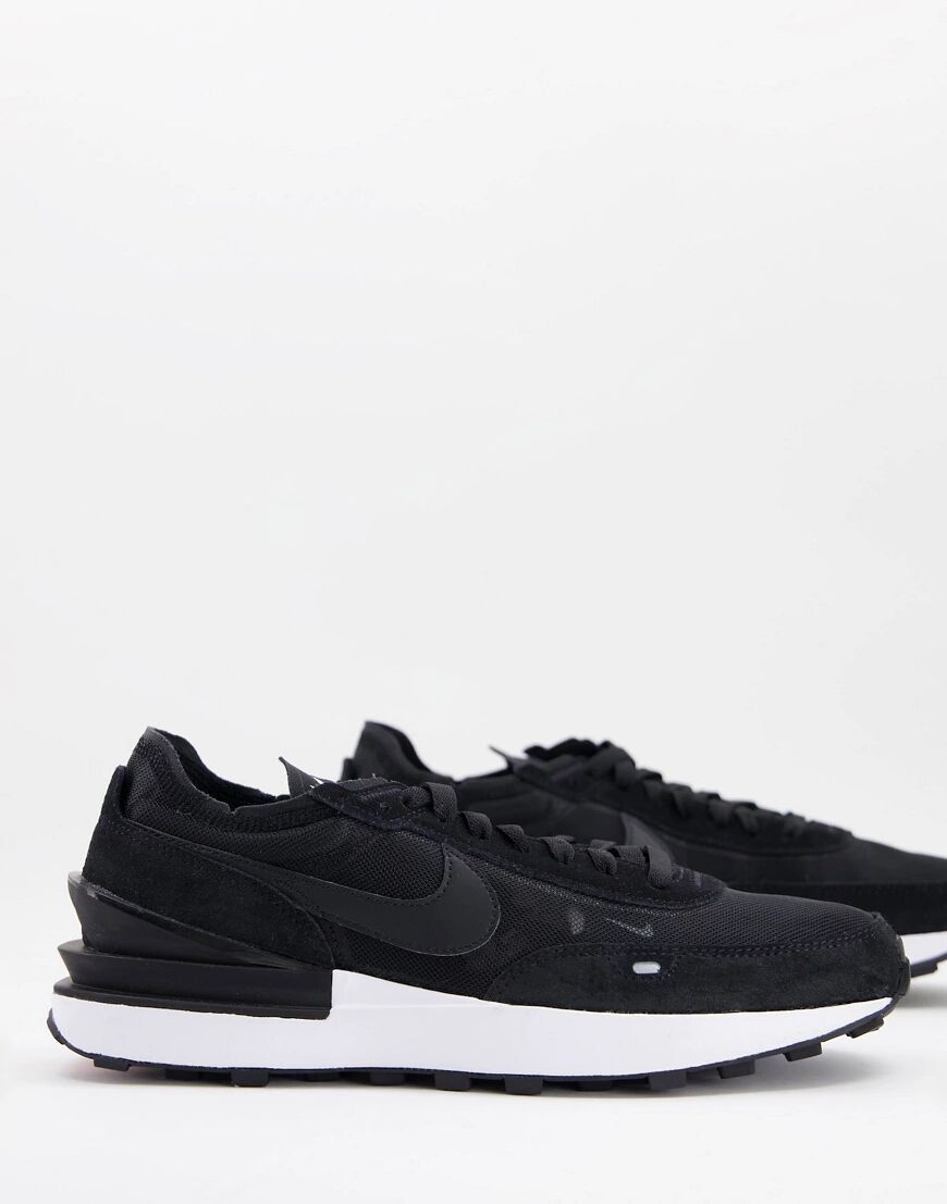 Nike Waffle One mesh trainers in black  Black