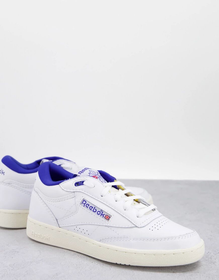 Reebok Club C Mid II trainers in white and blue  White