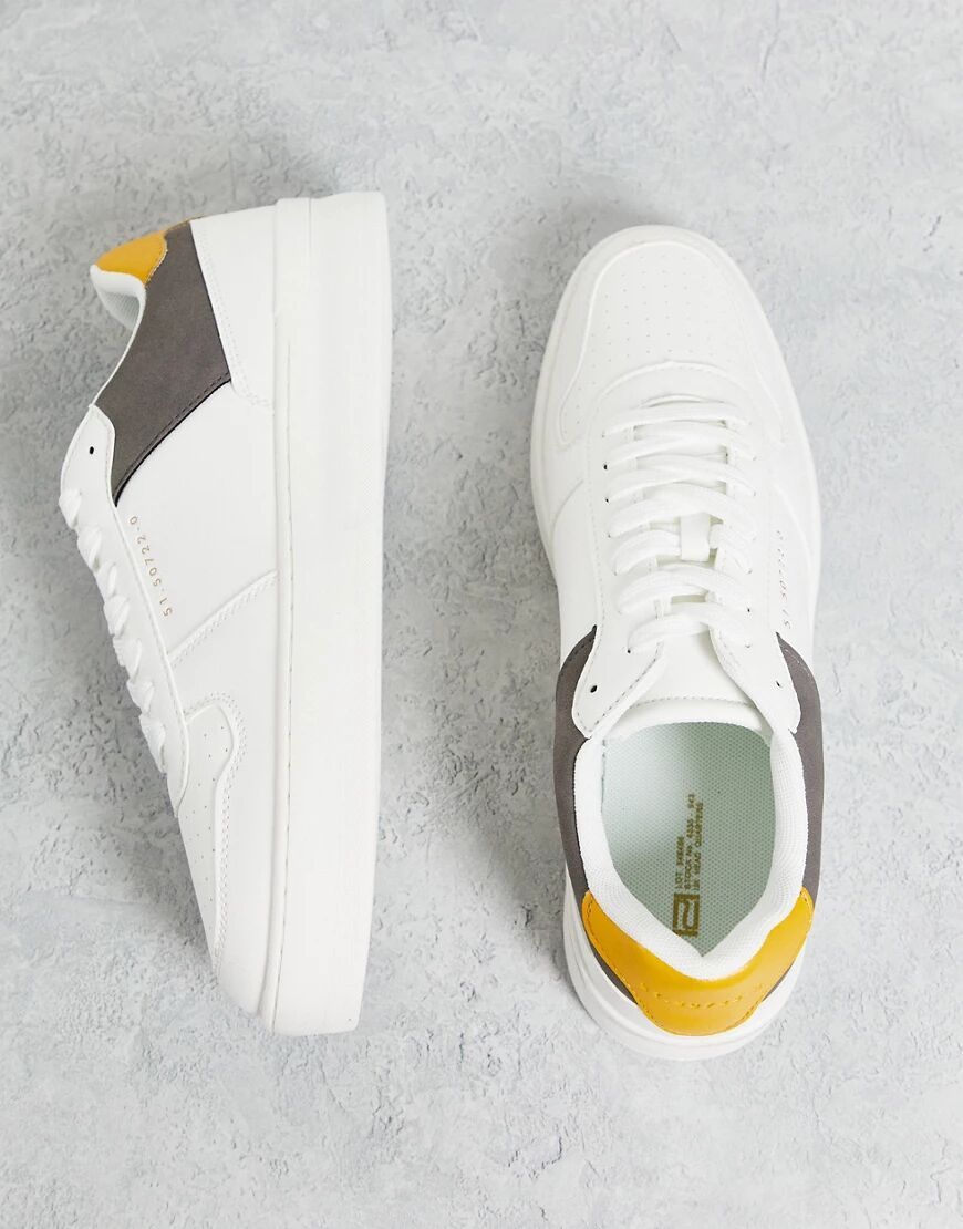 River Island colour block trainers in white  White