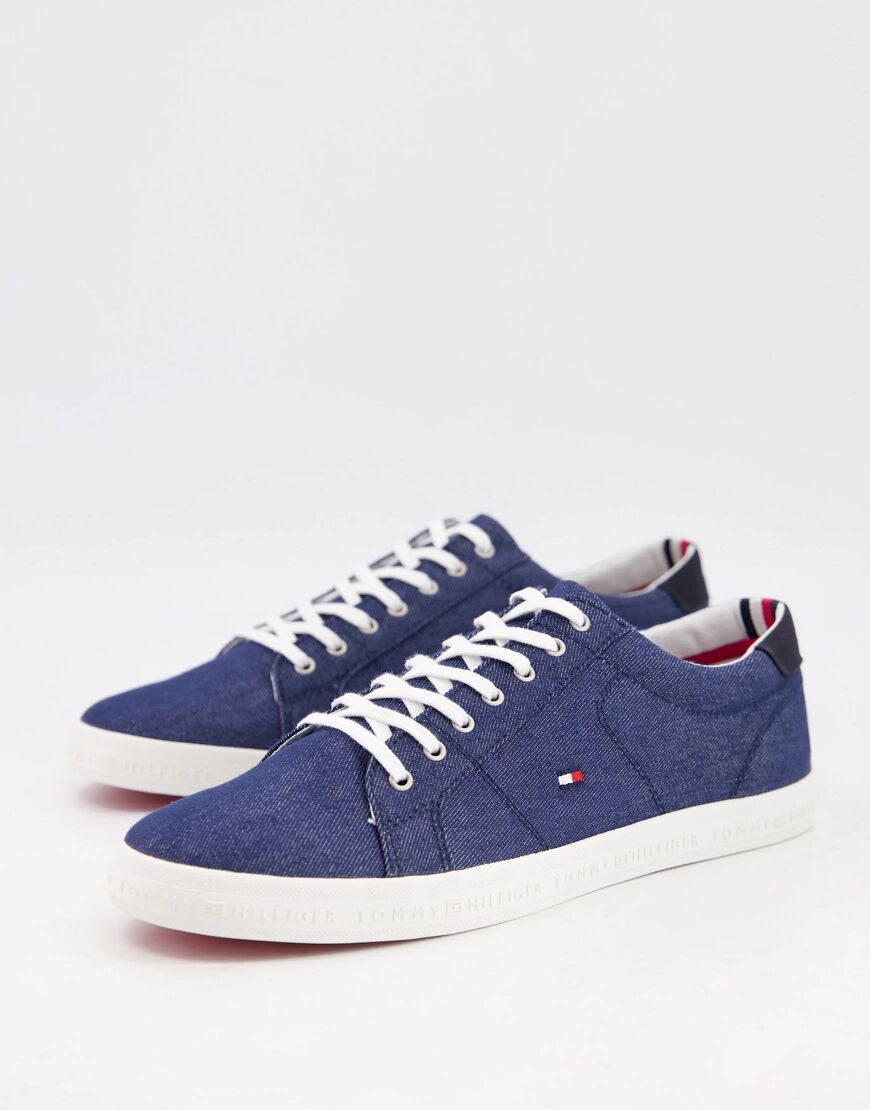 Tommy Hilfiger essential lace up plimsolls in navy  Navy