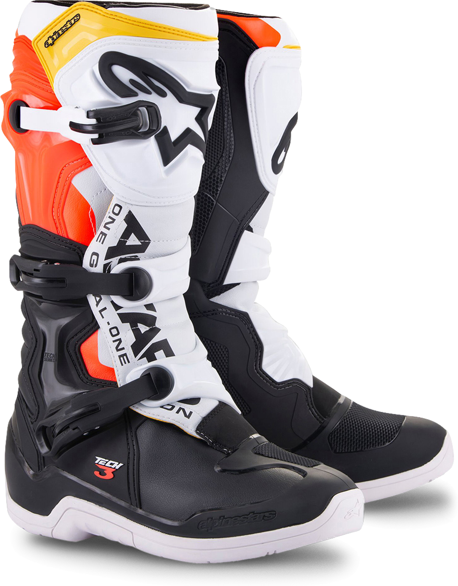 Alpinestars Crosstøvler Alpinestars Tech 3 Hvit-Rød-Gul