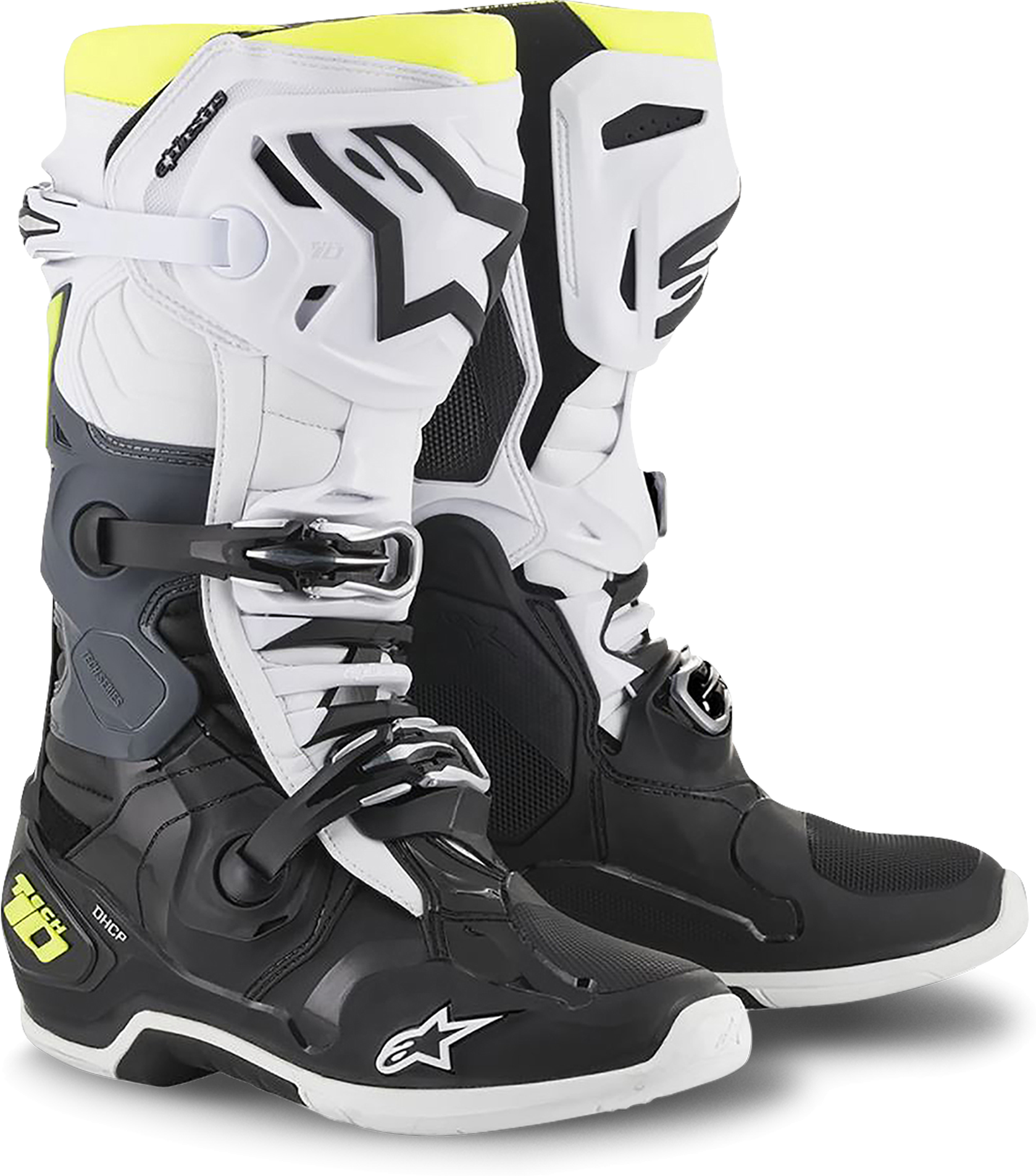 Alpinestars Crosstøvler Alpinestars Tech 10 Svart-Hvit-Gul