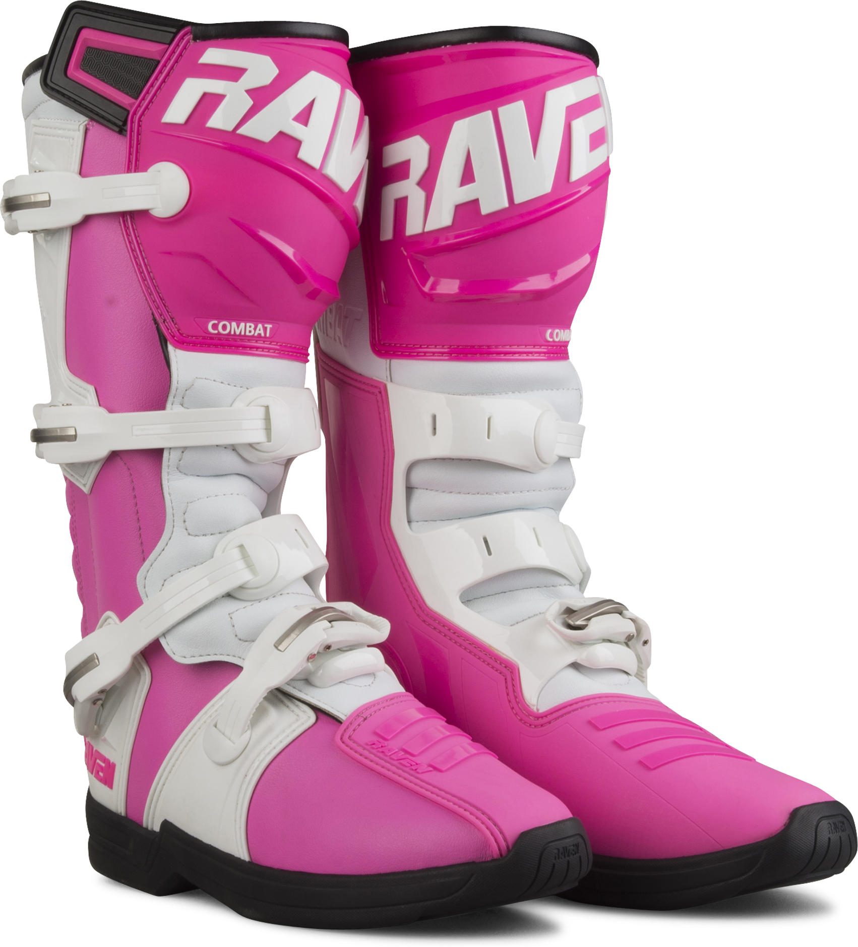 Raven Crosstøvler Raven Combat Hvit-Rosa