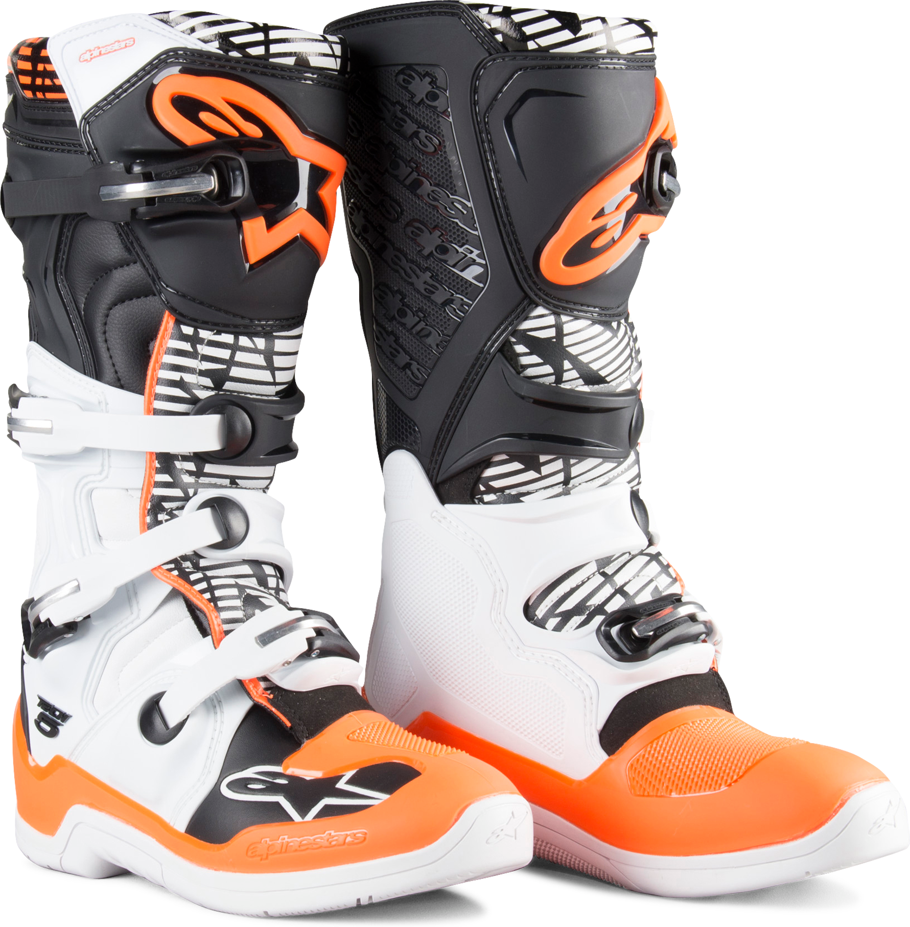 Alpinestars Crosstøvler Alpinestars Tech 5 Hvit-Svart-Fluo Oransje