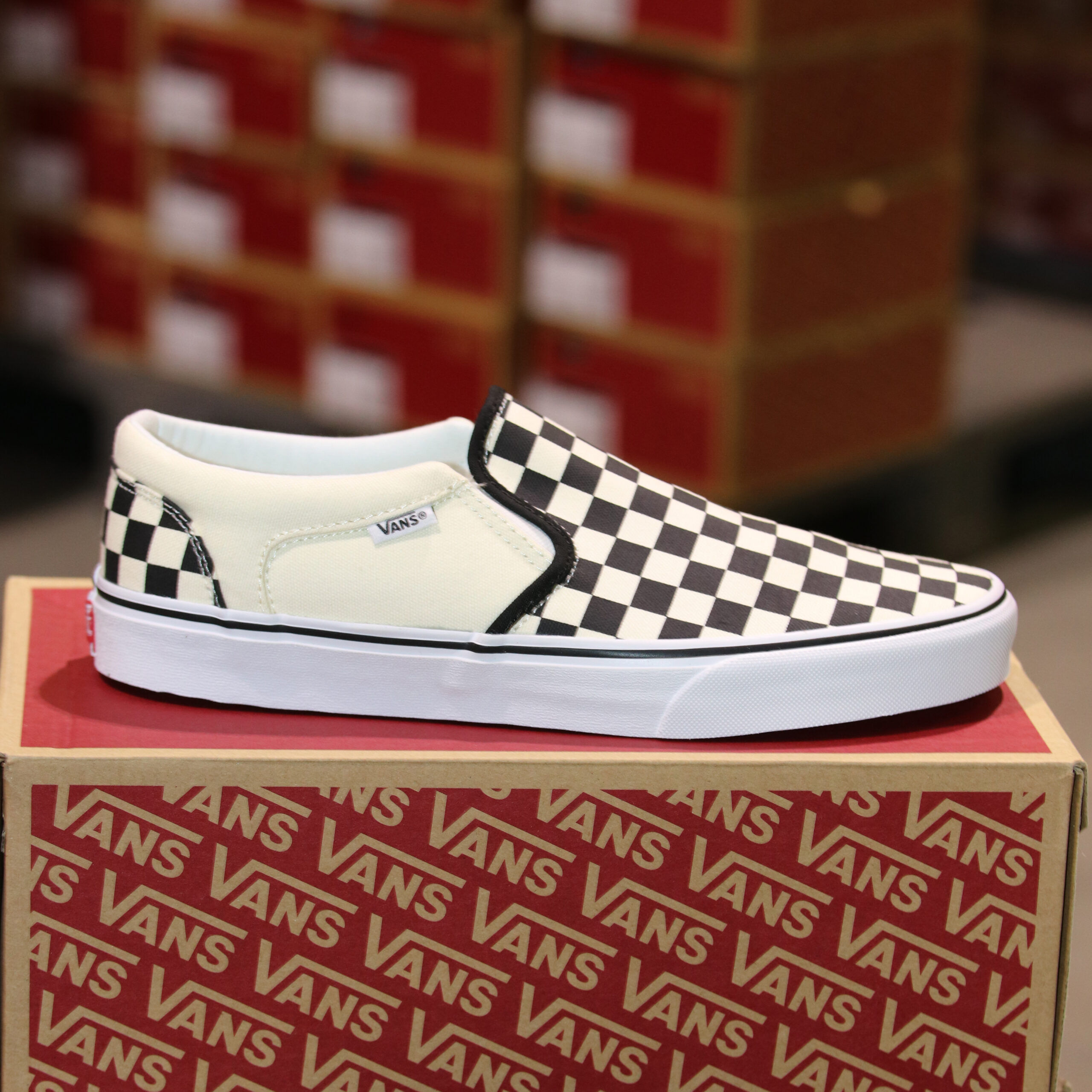 Merker VANS Vans - Asher (Checkers) Black/Natural 45