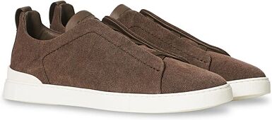 Ermenegildo Zegna Triple Stitch Elasticated Sneakers Brown