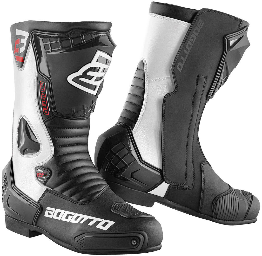 Bogotto Losail Motorcycle Boots Motorsykkel Støvler 48 Svart Hvit