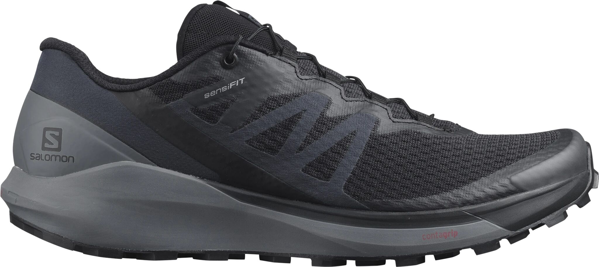 Salomon Sense Ride 4, terrengløpesko herre 46 Black/qush/ebony