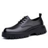 TABKER Skor För Herr Men's Leather Shoes Black Leather Casual Shoes Leather Men's Leather Shoes (Color : Schwarz, Size : 40 EU)