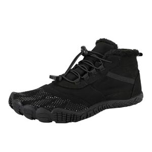 Berimaterry Barefoot Shoes Winter Outdoor Barefoot Shoes Waterproof Barefoot Shoes Quick Drying Trail Running Shoes Non-Slip Boots Hiking Shoes Toe Shoes Barefoot Shoes Men Women, Black, 7 Uk