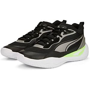 Puma Men's Playmaker PRO Basketball Shoe, Black-Fizzy Lime, 7 UK