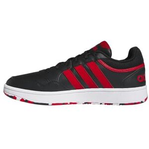 adidas Men's Hoops 3.0 Low Classic Vintage Shoes, Core Black Better Scarlet Ftwr White, 7 UK