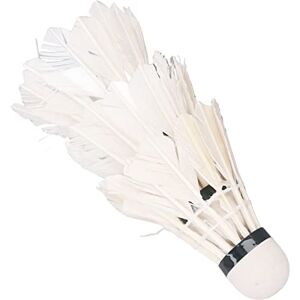 Acouto Goose Feather Professional Stability White Shuttlecocks for Indoor Outdoor Sports, 3pcs Goose Feather Badminton for Entertainment and Training