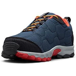 Columbia Youth Firecamp Sledder 3 Waterproof Unisex Kids Low Rise Trekking And Hiking Shoes, Blue (Collegiate Navy x Flame), 3.5 UK