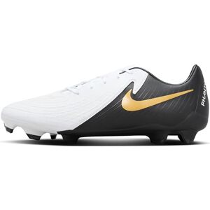 Nike Phantom Gx II Academy Fg/Mg Football Shoe White/Black/MTLC Gold Coin 6