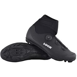 LUCK Unisex Fenix MTB Cycling Shoes for Winter, Black/White, 6 UK