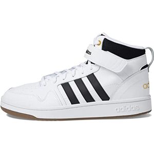 adidas Men'S Postmove Mid Basketball Shoe, White/core Black/gold Metallic, 13