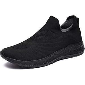 Ccafret Mens Gym Shoes Super Light Running Sneakers For Men Comfort Unisex Athletic Shoes Outdoor Quality Jogging Footwear Slip-On Breathable (Color : All Black, Size : Cn 36)