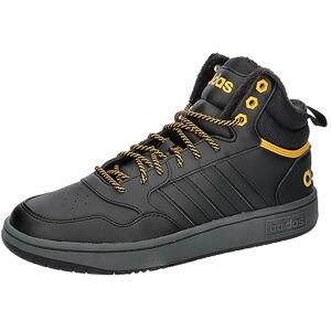 adidas Men's Hoops 3.0 Mid Lifestyle Basketball Classic Fur Lining Winterized Shoes Sneakers, core Black/core Black/preloved Yellow, 7 UK