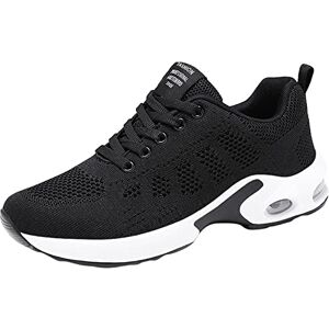 Generic Mesh Sport Shoes For Men - Air Cushion Running Sneakers Arch Support Soft Sole Shoes Breathable Mesh Lightweight Lightweight Thick Sole Anti Slip Shoes Fit Work Walking Hiking Run Cycling Etc Black