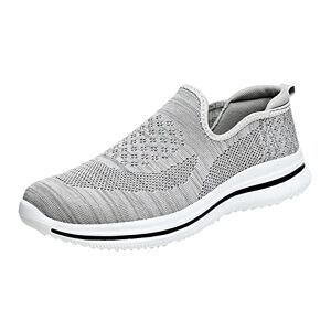 Loijmk Fashion Men'S Mesh Mountaineering Casual Sports Shoes Laces Plain Running Breathable Trainers With Soft Base Garden Shoes Men 43, Gray, 9.5 Uk