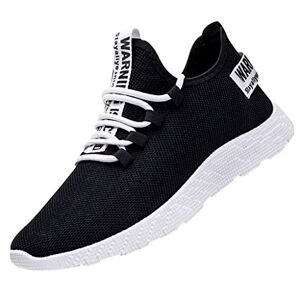 Generic Men'S Trainers Breathable Lightweight Running Shoes Fashion Casual Soft Rubber Sole Air Cushioned Sport Sneakers Outdoor Athletic Gym Fitness Workout Jogging Training Cycling Shoes Black