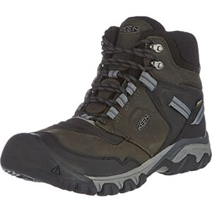 KEEN Men's Ridge Flex Mid Waterproof Hiking Boots, Magnet/Black, 7.5 UK