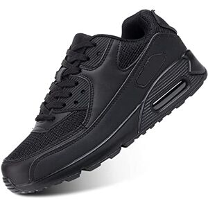 Hitmars Running Shoes Mens Womens Lightweight Breathable Mesh Casual Outdoor Athletic Air Trainers Non Slip Fashion Comfortable Black Size 4