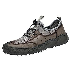 Iqyu Diabetic Shoes Men'S Extra Wide Outdoor Sports Shoes Casual Non-Slip Durable Hiking Shoes Breathable Mesh Men'S Shoes Outdoor Shoes Men Waterproof, Gray, 11 Uk