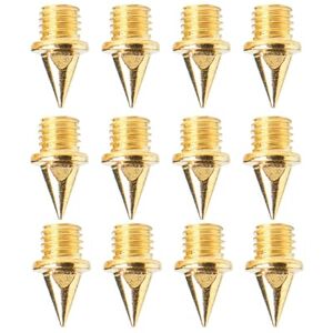 Harilla Replacement Spikes for Track Shoes, Track Spikes Studs, Non Slip Sturdy Track and Field Running Spikes, Pack of 12, Gold, Style B