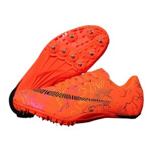 Tuwiwol Durable Track And Field Spikes Shoes Reliable And Stylish Racing Sneakers Rubber Professional Running Training Shoes, Orange Color 41