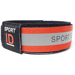 Ahead Runners ID Bracelet, Sport ID Wristband, Hi Viz Reflective Safety, Essential Survival Kit for Runner or Cyclist Store Emergency Contact Info, Adjustable, Updateable, Waterproof (Red, No NFC)