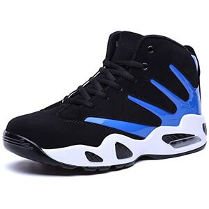 Ccafret Mens Gym Shoes Large Basketball Shoes High Top Men Sports Leisure Outdoor Lovers Youth Air Cushion Running Shoes Walking Shoes Men Shoes (Color : Blue, Size : 26.5cm)