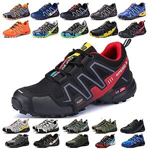 Kuxuan Men'S Cycling Shoes-Indoor Cycling Shoes Without Lock,Waterproof Mountain Bike Cycling Shoes,Non-Slip Outdoor Sports Shoes,Black5-46