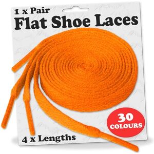 Lacestar Shoelaces Flat Coloured Trainers Hi-Tops Football Boots Hiking Laces Shoelaces New Suitable For All Brands Including Nike Adidas Converse Puma Vans (90cm, Day Glow Orange)…