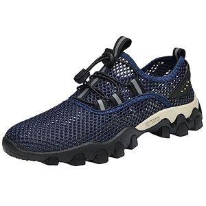 Iqyu Breathable Shoes Men'S Winter Men'S Shoes Summer Breathable Mesh Shoes Sports Leisure Shoes Men'S Hiking Shoes Tourism Hiking Shoes Trainers Men'S Shoes, Blue, 10 Uk