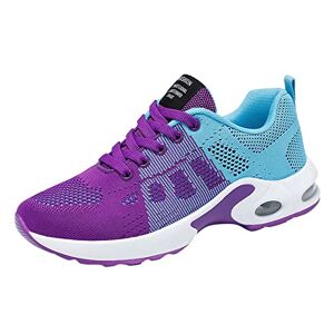 Generic Mesh Sport Shoes For Men - Air Cushion Running Sneakers Arch Support Soft Sole Shoes Breathable Mesh Lightweight Lightweight Thick Sole Anti Slip Shoes Fit Work Walking Hiking Run Cycling Etc Purple