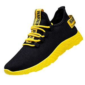Unosheng Men'S Shoes Red Basketball Sports Shoes For Men Flying Shoes Braided Running Leisure Tourist For Men Bike Shoes Men 45, Yellow, 8 Uk