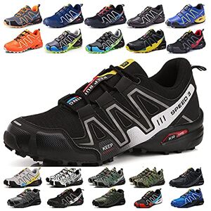 Kuxuan Men'S Cycling Shoes-Indoor Cycling Shoes Without Lock,Waterproof Mountain Bike Cycling Shoes,Non-Slip Outdoor Sports Shoes,Black3-45