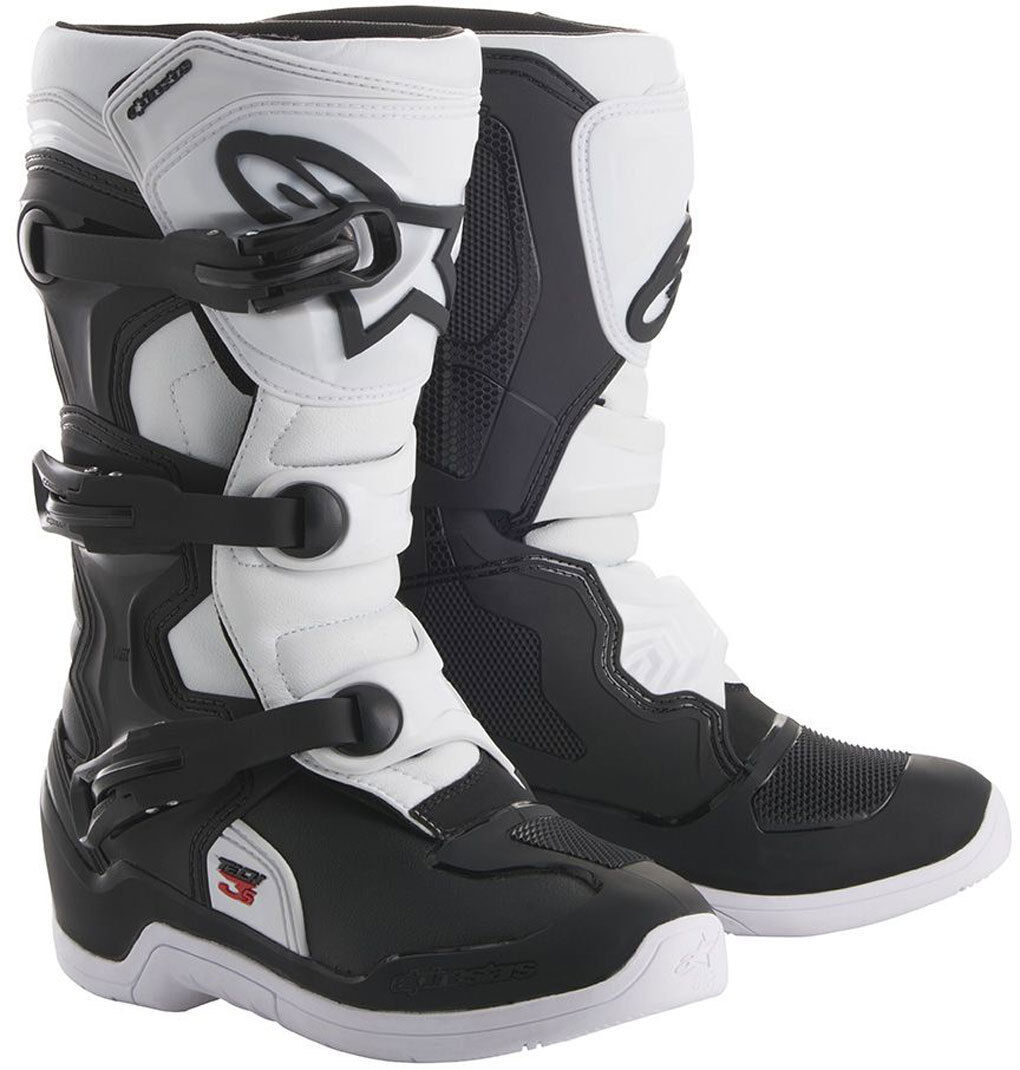 Photos - Motorcycle Boots Alpinestars Tech 3s Youth Motocross Boots Unisex Black White Size: 42   2014