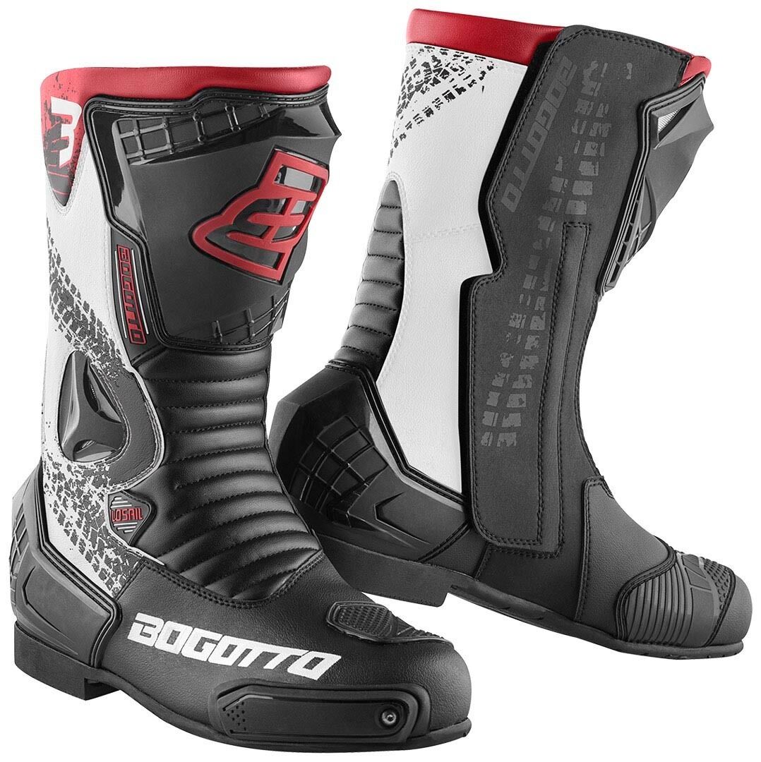Photos - Motorcycle Boots Bogotto Losail Evo  Unisex Black White Red Size: 40 bgtbot