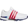 adidas Tour360 24 BOOST Golf Shoes - Cloud White/Better Scarlet/Team Royal Blue - 7.5 - MEDIUM