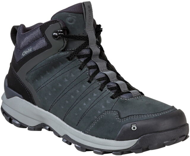 Photos - Trekking Shoes Oboz Sypes Mid Leather B-DRY Hiking Shoes - Men's, Dark Shadow, 8, Medium,