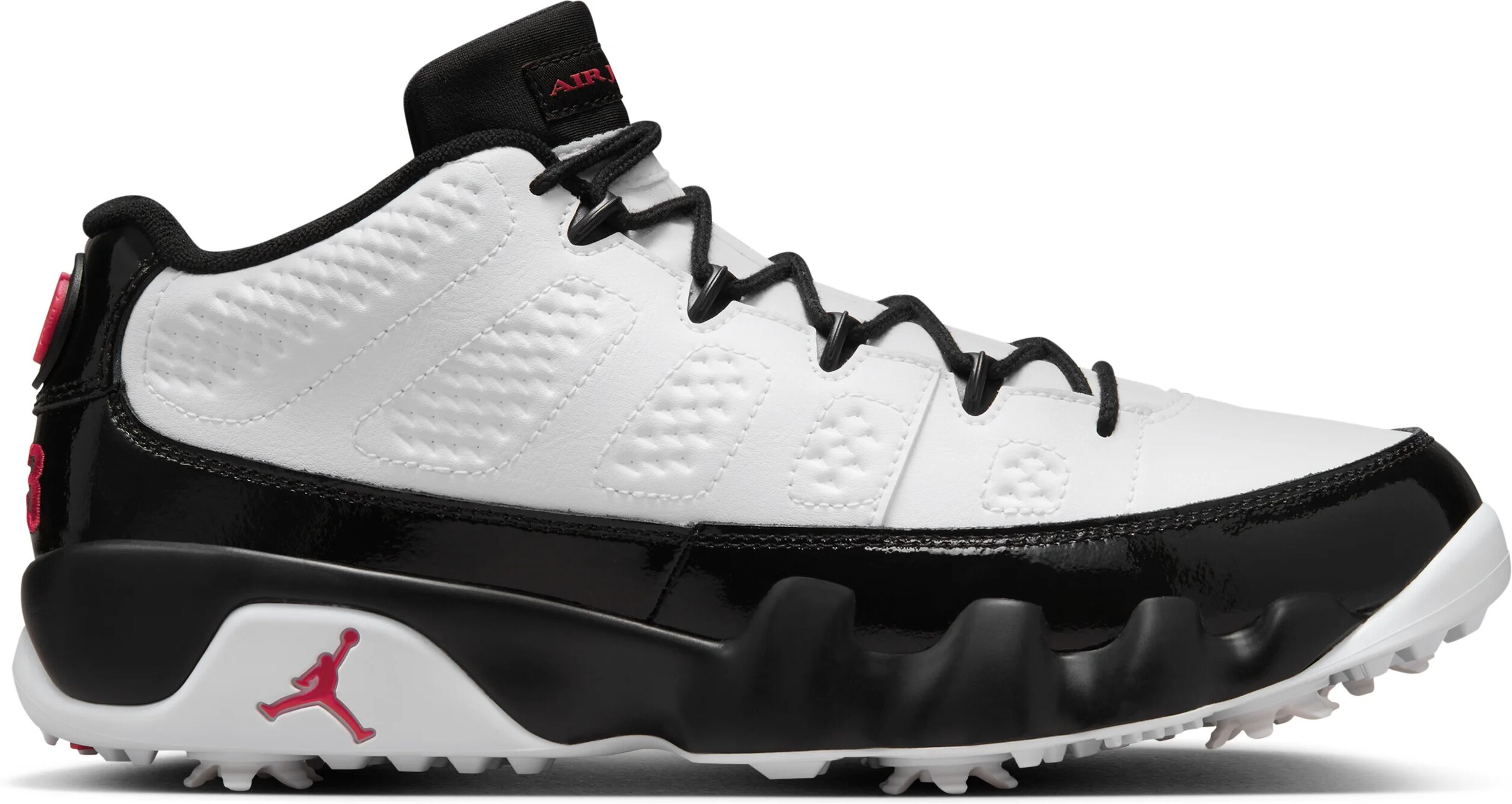 Nike Air Jordan 9 G Golf Shoes 2024 - White/Fire Red/Black/Cool Grey - 10 - MEDIUM