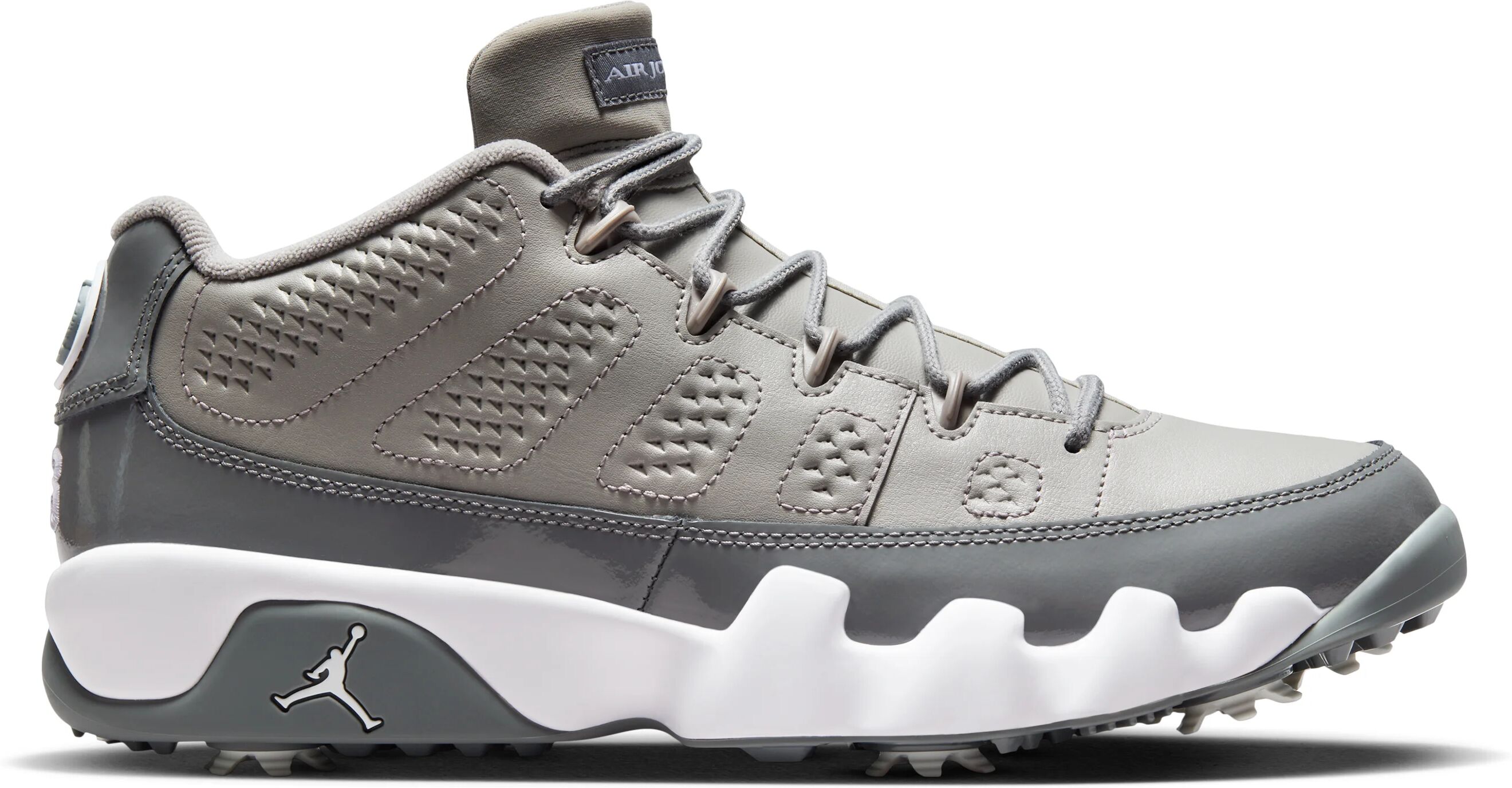 Nike Air Jordan 9 G NRG Golf Shoes 2024 - Medium Grey/White/Cool Grey - 9.5 - MEDIUM