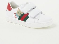 Gucci Ledersneaker Ace mit Stickerei Weiß 37, 38