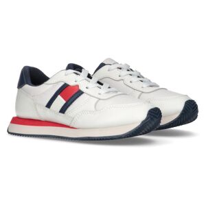 Tommy Hilfiger Sneaker »FLAG LOW CUT LACE-UP SNEAKER«, mit farbigem... WHITE Größe 32