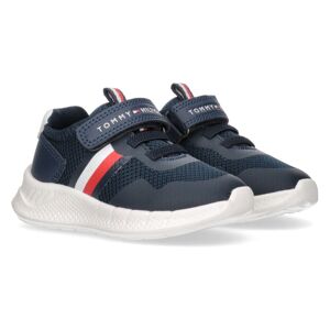 Tommy Hilfiger Sneaker, mit Gummizug, Freizeitschuh, Halbschuh, Schnürschuh BLUE-WHITE Größe 33