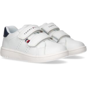 Tommy Hilfiger Sneaker »LOW CUT VELCRO SNEAKER«, mit dezentem Logoschriftzug,... WHITE-BLUE Größe 31